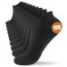 YESWEL 10 Pairs Sneaker Socks Men Women Cotton Sports Socks Breathable Running Socks Short 43-46 Black