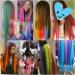 Feather Hair Extension Kit Synthetic Long Straight Rainbow Highlight Colored Hair Extensions Clip Pink Purple Green Yellow (Color : 17 Size : 22inches) 22inches 17 - Buy Online on GoSupps.com