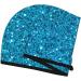 Microfiber Hair Drying Cap - Blue Glitter Hair Towel Wrap | Soft & Absorbent Quick Drying Cap for Curly Long & Thick Hair - Buy Online on GoSupps.com