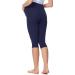 Be Mammy Women's Maternity Leggings Tights BE20-229 M Navy Blue - Comfortable 3/4 Length for Pregnancy - Buy Online on GoSupps.com
