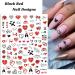 Heart Nail Stickers - 6 Sheets 3D Self Adhesive Decals for Women - Black Red Love Angel Cupid Designs - DIY Valentines Manicure Decor - Buy Online on GoSupps.com