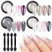 BORN PRETTY Chrome Nail Powder Holo Powder Nail Art Powder Mirror Glitter Rainbow Neon Pearl Pearl Pigment Manicure Glitter Dust 4 Boxes