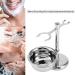 Stainless Steel Shaving Stand & Bowl Set | Essential Shaving Brush Holder & Soap Cup for Men - Buy Online on GoSupps.com