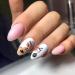 Rosarden Almond Medium Long False Nails - French Tip Fake Nails Christmas Cartoon False Nails with Glue Stickers Oval Acrylic Full Cover Glue on Nails for Women and Girls - Buy Online on GoSupps.com