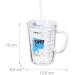 Buy Relaxdays Dinosaur Motif Children's Glasses Set of 2 400ml with Handle Lid & Straw | Perfect Drinking Glasses for Kids - Buy Online on GoSupps.com