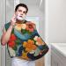 Cashew Flower Print Beard Bib Apron - Non-Stick Men's Hair Catcher for Shaving | Unique Gift for Men - Buy Online on GoSupps.com