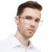 OCCI CHIARI Bifocal Reading Glasses Men Oversized Blue Light Blocking Readers 1.0 1.25 1.5 1.75 2.0 2.25 2.5 2.75 3.0 3.5 Clear 1.5 x