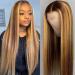 Muokass 4/27 Highlight 4x4 HD Lace Front Wigs Straight Hair Brazilian Virgin Human Hair Lace Closure Wigs For Black Women 150% Density Pre Plucked With Elastic Bands Natural Color Hairline (26 Inch, #4/27 Color) 26 Inch #4…