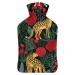 Leopard Rose Hot Water Bottle With Cover Plush Bed Bottle Hand Warmer For Adults And Children 26.5X15.3cm