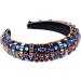 FRCOLOR Glitter Headband Baroque Headband Rhinestone Jeweled Wide Padded Hair Hoop Vintage Hairband Headpiece Hair Accessories for Women Women's Headbands Blue - Buy Online on GoSupps.com