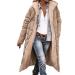 Hanxiulin fleece jacket plush jacket cuddly jacket ladies wool coat long warm women's coat elegant feder warm bomber jacket winter warm trench coat pink m