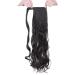 24 Long Curly Wavy Wrap Around Ponytail Clip in Hair Extensions | Natural Black 24 Inch One Piece Hairpiece for Women - Buy Online on GoSupps.com