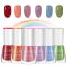 Rainbow Colorful Nail Polish Set - Quick Dry & Long Lasting Nail Varnish - Non-Toxic Water Based Holographic Nail Polish - No Need UV Nail Polish Kit Christmas Gifts for Women Girl (Rainbow Colors)