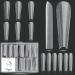 Vnjaoi 120 Pcs Poly Extension Gel Dual Nail Forms Nail Molds With Scale Builder Coffin Nail for Gel Manicure Nail Art Design Salon DIY at Home (Long Ferrari Dual Nail Forms Set) Mold-3