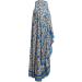 Sanahy Women Boho Floral Print High Low Maxi Dress with Side Split Ruffle Hem - Blue - Buy Online on GoSupps.com