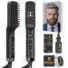 Ceenwes 3 in 1 Professional Beard Straightener with Beard Oil Beard Balm Portable Hair Straightener Brush Perfect Men Gifts for Hair Styling Men s Beard Straightening Comb Gift for Men & Women