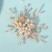 Wedding Hair Comb Pearl Flower Bridal Headpiece for Wedding Prom Daily Dressing Gold Hair Accessories Mother's Day Anniversary Valentine's Day Gift for Mother Wife Daughter - Buy Online on GoSupps.com