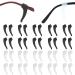 Haobin 20 pair silicone anti -slip for glasses anti -slip glasses ear hooks Brillen bruises Anti -slip glasses brake brake brick holder silicone comfort silicone glasses holder protection for glasses and sunglasses