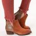 NOLDARES Women's Ankle Wedge Platform Boots - Retro Low Heel Cut-Out Roman Style Walking Short Boots in Gold - Buy Online on GoSupps.com