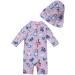 BONVERANO Baby Girls Long-Sleeve One Piece Swimsuit | UPF 50+ Sun Protection | 3-6 Months - Buy Online on GoSupps.com