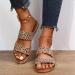 XTZYGLFD Women's Summer Leopard Print Flat Sandals | Stylish Casual Brown Wide Strap Sandals 4.5 UK - Buy Online on GoSupps.com