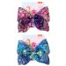 2 Pack Siwa Style Hair Bows for Girls -8 Inch Large Ribbon Hair Bows Alligator Clips Hair Barrettes Accessories Mermaid Bows Best Xmas Gift