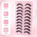 3D Russian Strip Fake Lashes - Cat Eye D Curl Fluffy - 10 Pairs Natural Look Faux Mink Eyelashes | LTJ24 - Buy Online on GoSupps.com