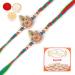Ghasitaram Gifts Rakhi for Brother Rakhis Online - Set of 2-8528 Fancy Thread Rakhi with 200 GMS of Kaju katli