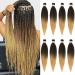 Xtrend 26 Inch EZ Braids 8Packs Pre-Stretched Easy Braiding Hair Extensions for Box Braids Hair Ombre Blonde Hot Water Setting Synthetic Fiber Hair Extensions T27# 26 Inch (Pack of 8) T27#