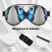 Blue Butterfly Print Eye Mask - Double-Sided Soft Light Blocking for Enhanced Sleep Quality - Buy Online on GoSupps.com