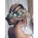 IYOU Flower Wedding Hair Vines Blue Crystal Bride Headband Leaf Guest Bridesmaid Hair Accessories for Women