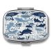 Pill Box Turtle Octopus Pattern Ocean Theme Print 2 Compartment Medicine Pill Case Pill Organizer Decorative Metal Portable Pill Box for Pocket Or Purse