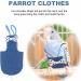 TEHAUX Bird Diaper Harness | Parrot Flight Suit | Cockatiel Costume | Budgerigar Diaper | Pet Bird Vest with Leash (Random Bow Style) - Buy Online on GoSupps.com