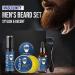Beard Grooming Kit for Men - Beard Growth Oil, Balm, Wash, Derma Roller (4pcs) - Perfect Stocking Fillers for Men - Buy Online on GoSupps.com