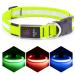 VIZPET LED Dog Collar USB Rechargeable 100% Waterproof Adjustable Light Up Dog Collar Super Bright Safety Light Glowing Collars for Dogs Green Medium14.96-19.68 inch/38-50cm