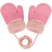 Infant Toddlers Winter Mittens with Cute Cartoon Design - Dual Layers Plush Padded Knitted Gloves for Baby Girls Boys 0-3 Years - Light Watermelon Red - Buy Online on GoSupps.com