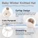 XIAOHAWANG Winter Baby Hat with Velvet Lining and Pompom | Toddler Beanie for Boys and Girls 0-6 Months | Earflap Warm Baby Hat - White - Buy Online on GoSupps.com