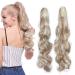 Silk-co Ponytail Hairpiece 24 inch Claw on Clip in Pony Tail Hair Extensions Hairpieces Big Wave/Curly(Sandy&Bleach Blond) 24inch (Pack of 1) Sandy&Bleach Blond