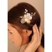 Deniferymakeup Gold Flower Hair Comb Leaf and Pearl Boho Hair Piece for Women Wedding Brides Bridesmaid - Buy Online on GoSupps.com