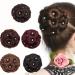 Battnot Dutt Hair Part Braid Clip - Diamond Wig Hair Ring for Women Curly Bride Makeup Rolls Floral Chignon - 13cm Black Ponytail Accessory - Buy Online on GoSupps.com