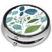 Green Eucalyptus Leaves Mini Round Pill Box | 3 Compartment Travel Pill Organizer | Portable Medicine Case for Home & Office - Buy Online on GoSupps.com