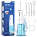 Cordless Water Flossers Picks for Teeth IPX7 Waterproof Portable Water Flosser with 4 Pressure Modes 2000mAh Rechargeable Water Dental Flosser for Home Travel (White)