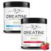 Muscle Feast Creapure Creatine Monohydrate Powder Bundle Natural Fruit Punch 300g & Unflavored 300g Vegan Gluten-Free Keto-Friendly 60 Servings Each