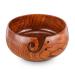 Wooden Yarn Bowl, Knitting Yarn Bowl with Holes Storage Handmade to Prevent Slipping, Perfect Yarn Holder Bowl for Crocheting and Knitting Mothers Day Gift 6" x 3" Classic