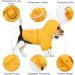 Kuoser Dog Rain Coat | Lightweight Reflective Puppy Poncho for Small Dogs | Yellow Small Dog Rainwear with Hoodie, Leash Hole & Pocket - Buy Online on GoSupps.com