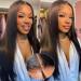 WEAR AND GO GLUENS HUMAN WIG GLUELESS REAL WIG YDDM 5x5 HD Lace 20 Inch Pre Plucked Pre Cut 180% Density Straight Human Wig Glueless Lace Warman Hair Ready to Wear Closure Wig 20 inch 5x5 Natural Black Straight Wig