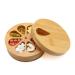 Medicine Organizer Wood Daily Weekly Travel Pill Organizer and Pill Holder Vitamin Medicine Pill Organizer Case Box Pill Box Day Improved Design with Days of The Week and Solid Wood Lid