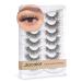 False Eyelashes Fluffy Wispy Curly Natural Lashes 3D Faux Mink Lashes 7 Pairs Jiocolor Volume Eye Lashes DJ-20 Natural (8mm-14mm)