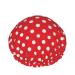 Red White Polka Dot Shower Cap | Double Layer Bath Cap | Adjustable Elastic Band | Stylish for Women - Buy Online on GoSupps.com