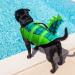 Durable Adjustable Dog Life Jacket | Ripstop Pet Safety Vest with Rescue Handle | Enhanced Buoyancy for Anxiety-Free Swimming | Small Medium Large Dogs | Green Dinosaur Design - Buy Online on GoSupps.com